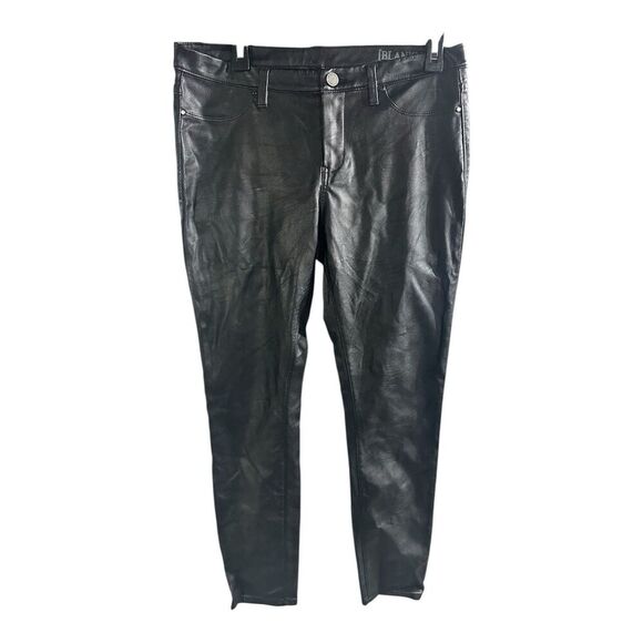 (BLANKNYC) Faux Leather Skinny Pants Womens 30 Black Mid-Rise Pockets Gothic - Picture 1 of 7